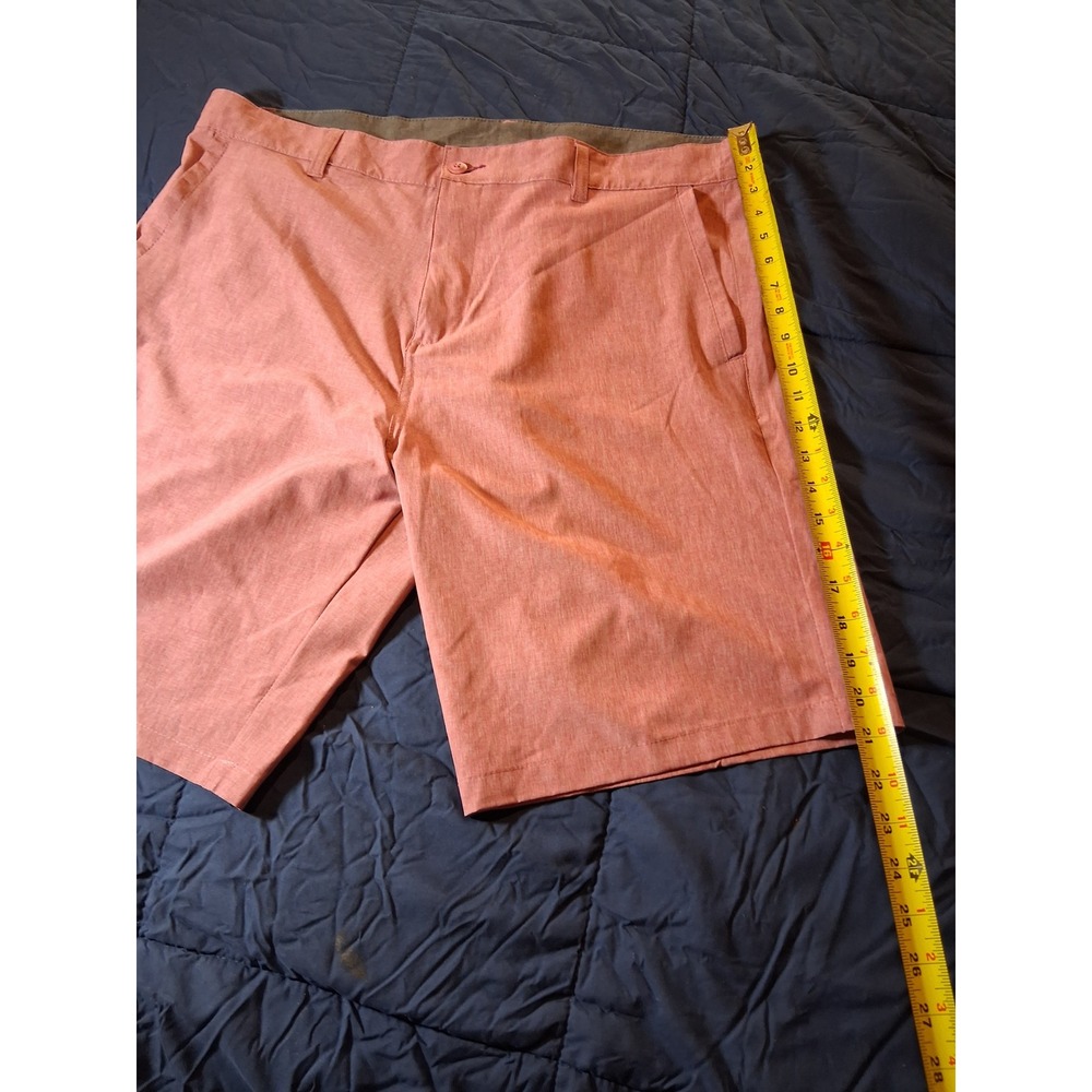 Burnside Mens Hybrid Shorts Coral Pink‎ Heathered Quick Dry Casual Size 40 - Picture 2 of 6